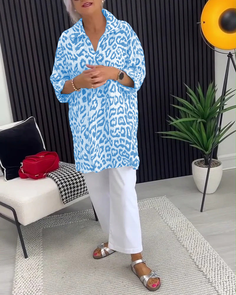 Bluzka Klapa Lampart Wzór