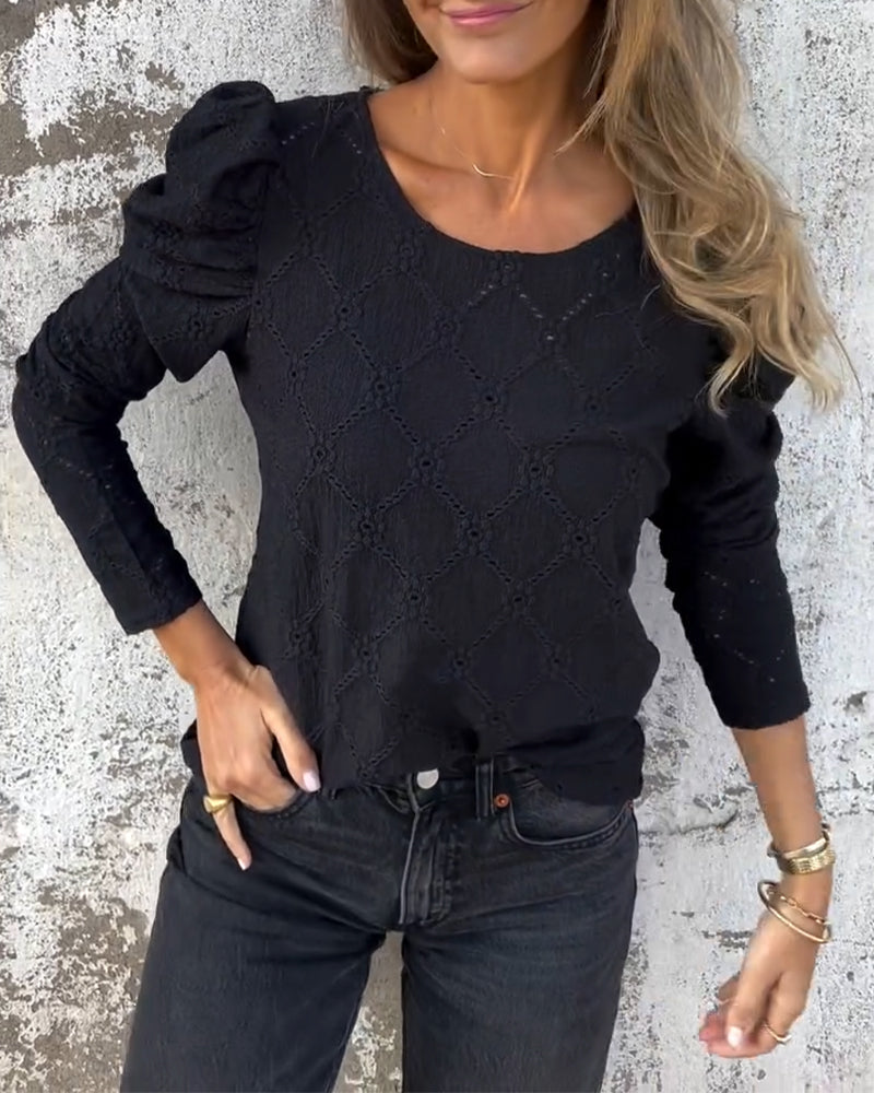 Bluzka Z Bufiastymi Rękawami I Cutout