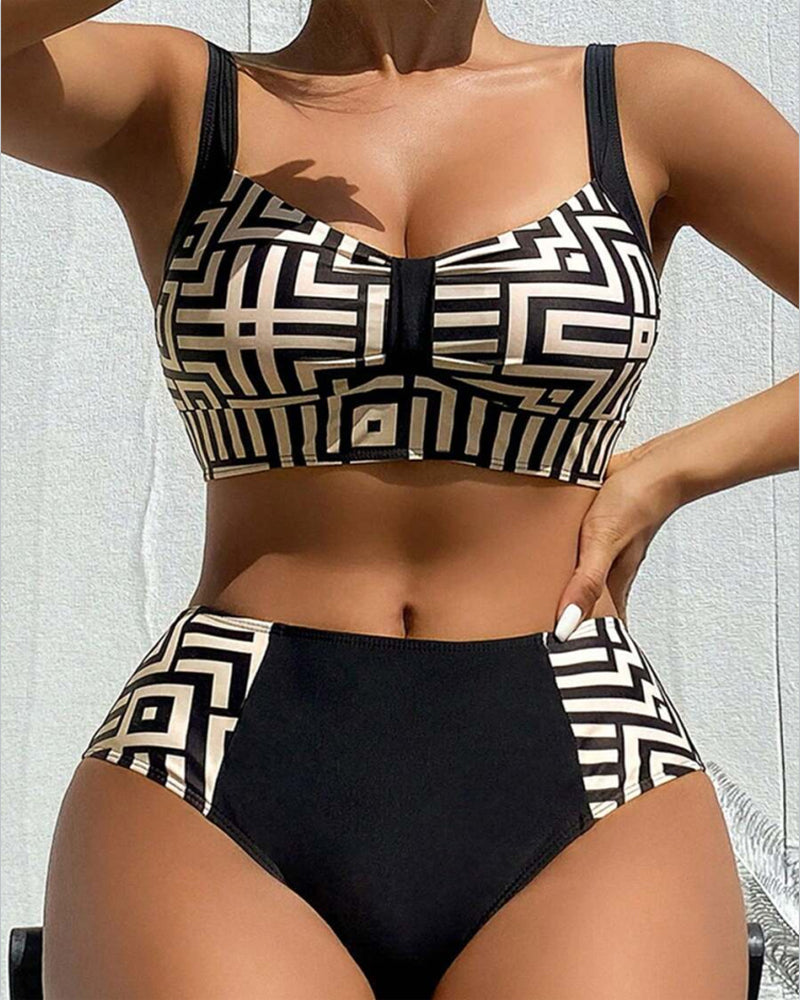 Bikini Dwuczęściowe Drukowane Stylowe