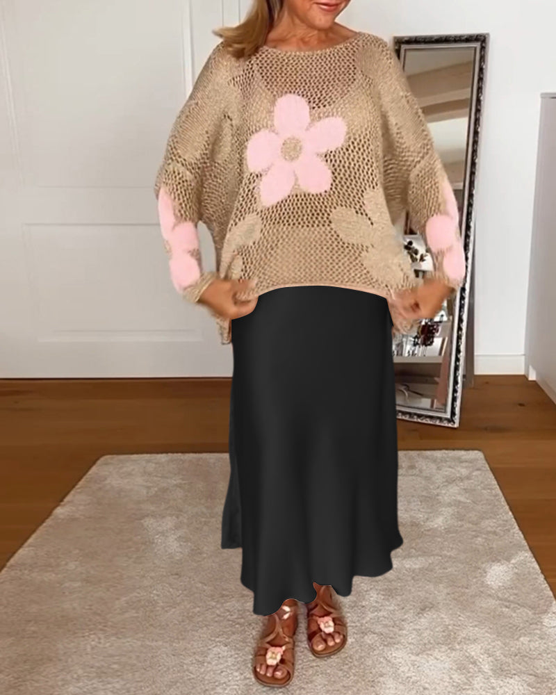 Elegancka spódnica satynowa w jednolitym kolorze