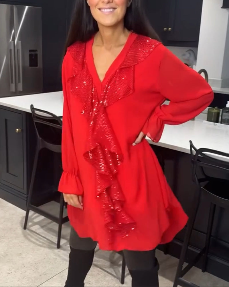 Bluzka z falbankami o eleganckim kroju