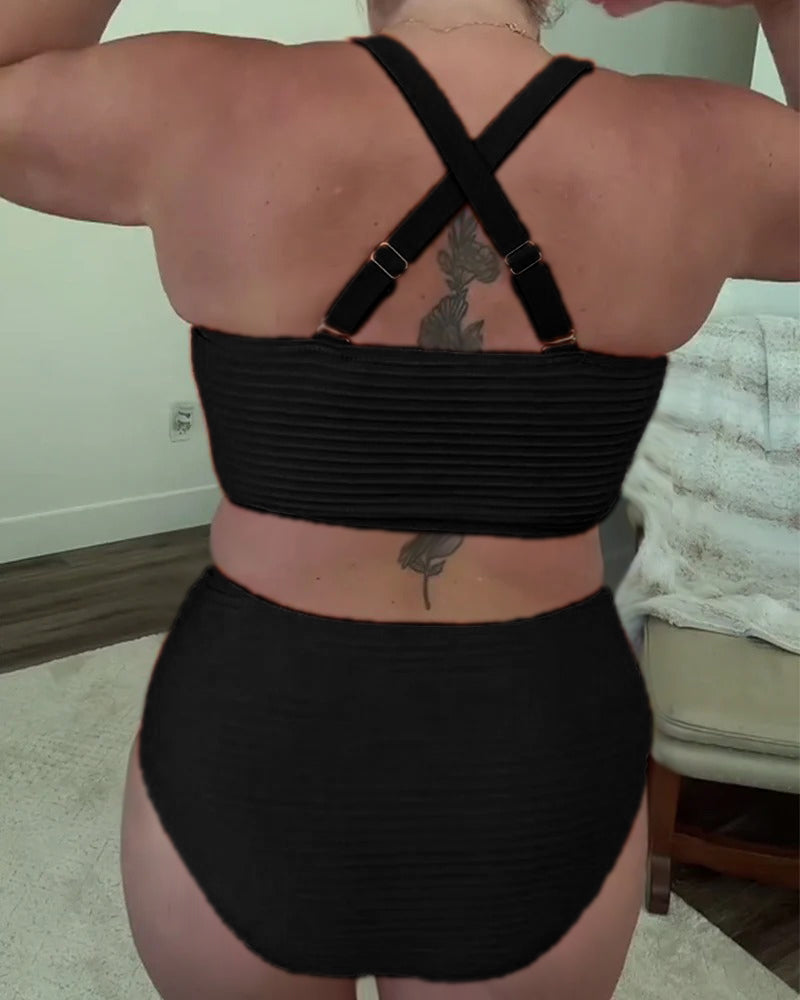 Bikini casualowe, jednokolorowe, trójkątne