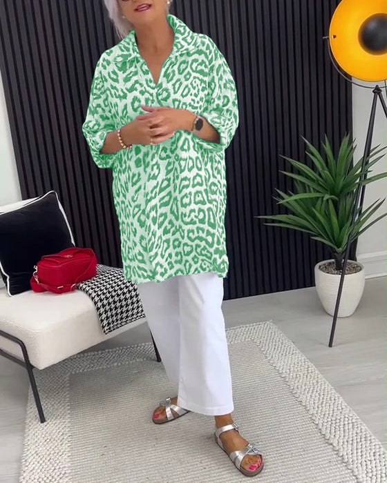 Bluzka Klapa Lampart Wzór