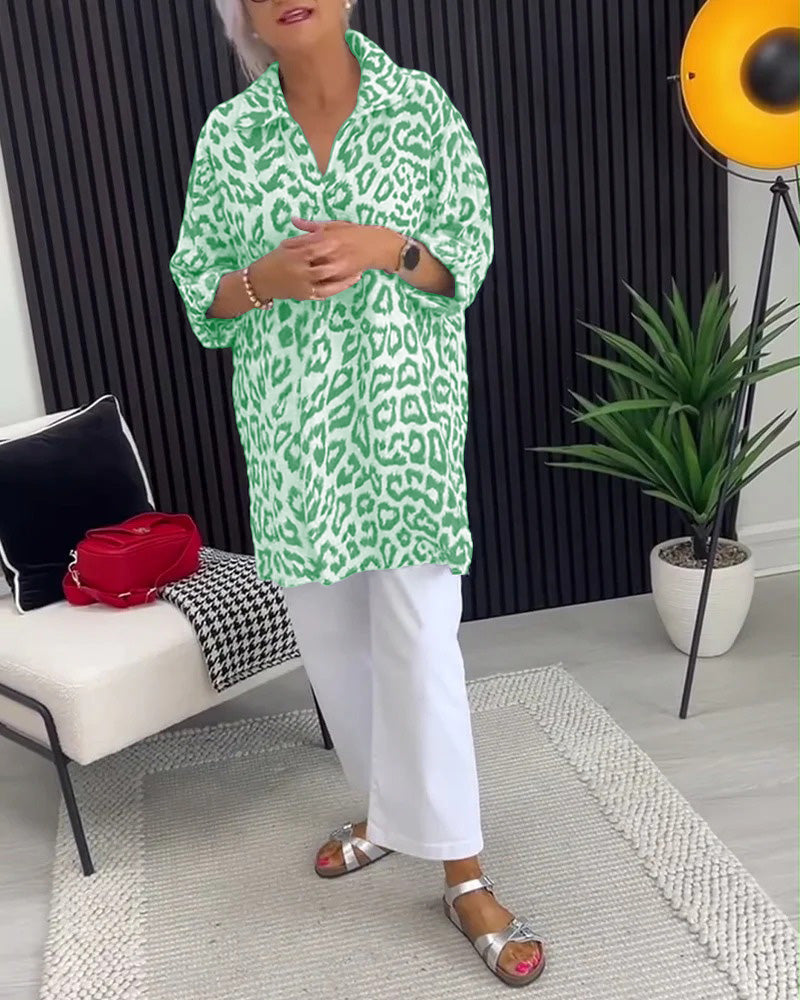 Bluzka Klapa Lampart Wzór