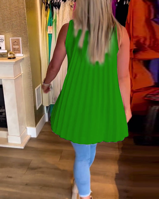 Bluzka bez rękawów z falbankami