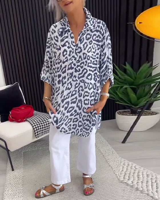 Bluzka Klapa Lampart Wzór