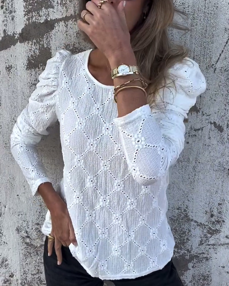 Bluzka Z Bufiastymi Rękawami I Cutout