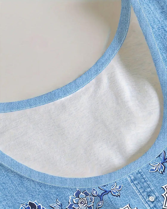 Sukienka Bez Rękawów Imitacja Denim