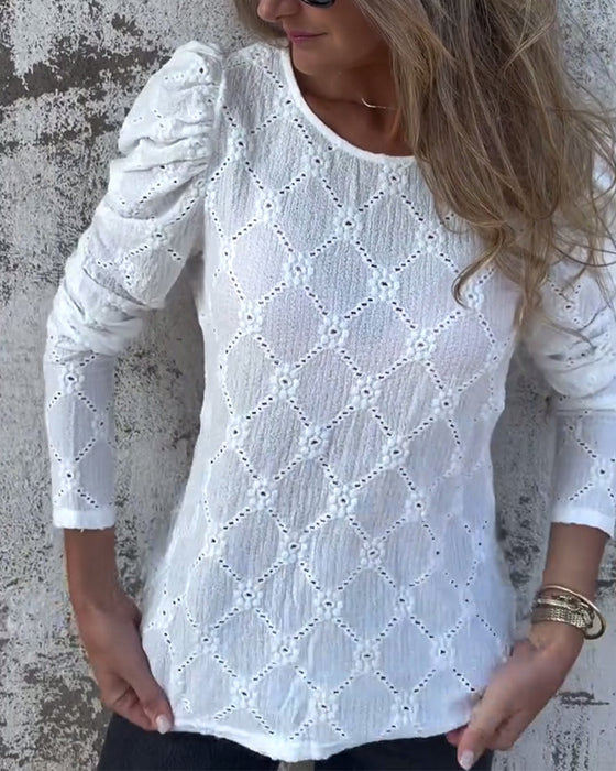 Bluzka Z Bufiastymi Rękawami I Cutout