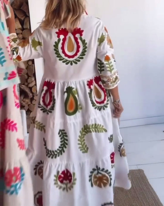 Sukienka Kwiatowy Graficzny Wzór