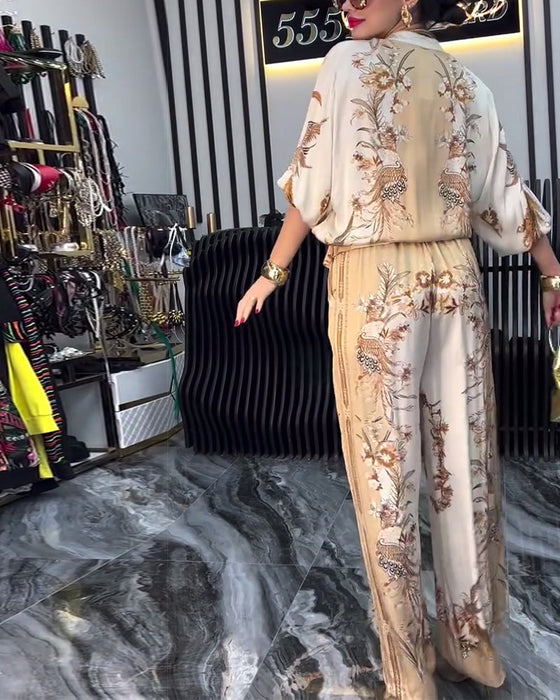 Garnitur o Szerokich Nogawkach Temperament Stójka Zamek Błyskawiczny