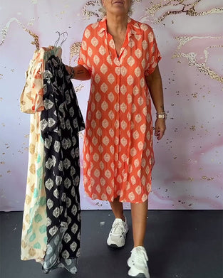 Luźna sukienka z krótkim rękawem