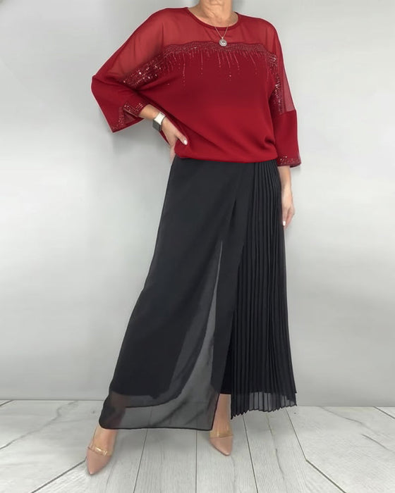 Bluzka Siatka Splatane Luźny