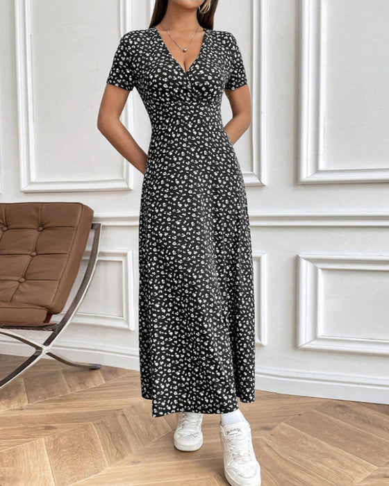 Sukienka Seksowna Elegancka Wzorzysta