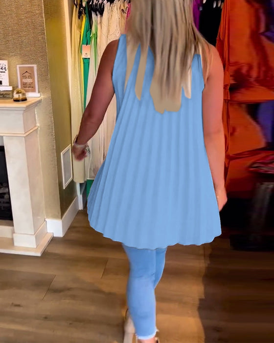 Bluzka bez rękawów z falbankami