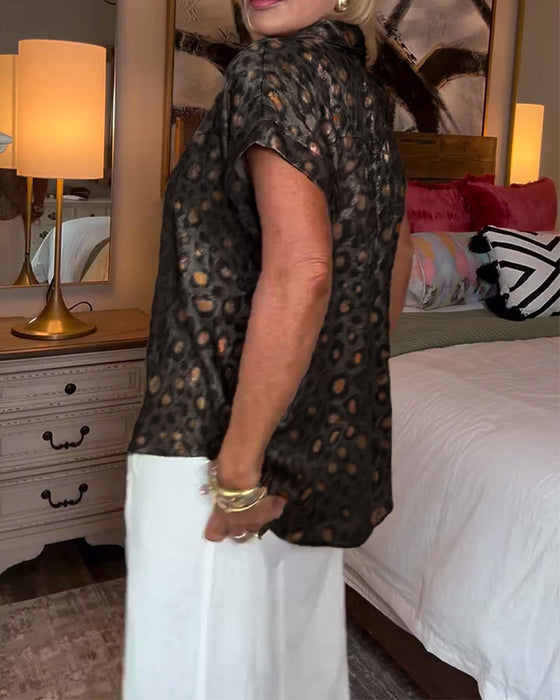 Bluzka casualowa z nadrukiem w panterkę