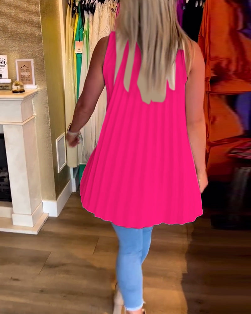 Bluzka bez rękawów z falbankami