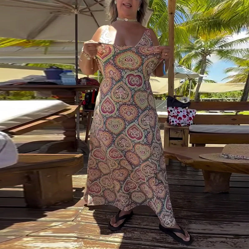 Strój Kąpielowy Bez Ramiączek Wzór Serca Wakacyjny