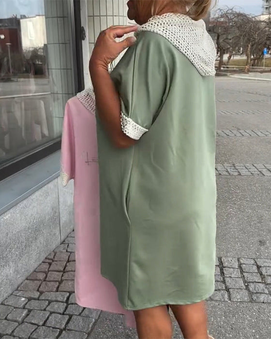 Sukienka Casual Luźna Z Kapturem