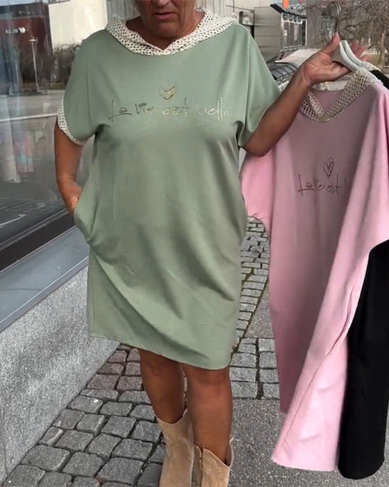 Sukienka Casual Luźna Z Kapturem