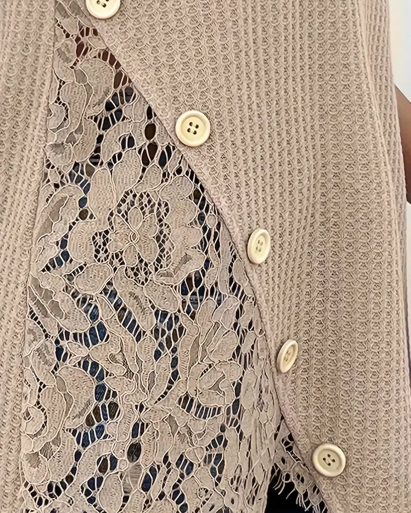 T-Shirt Koronka Panel Dziany