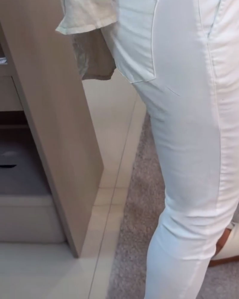 Spodnie Ołówkowe Casualowe Ze Ściągaczem