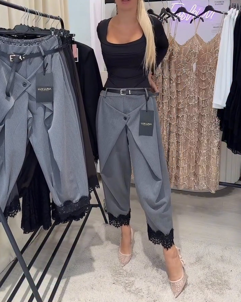 Spodnie Modna Koronka Szycie Harem