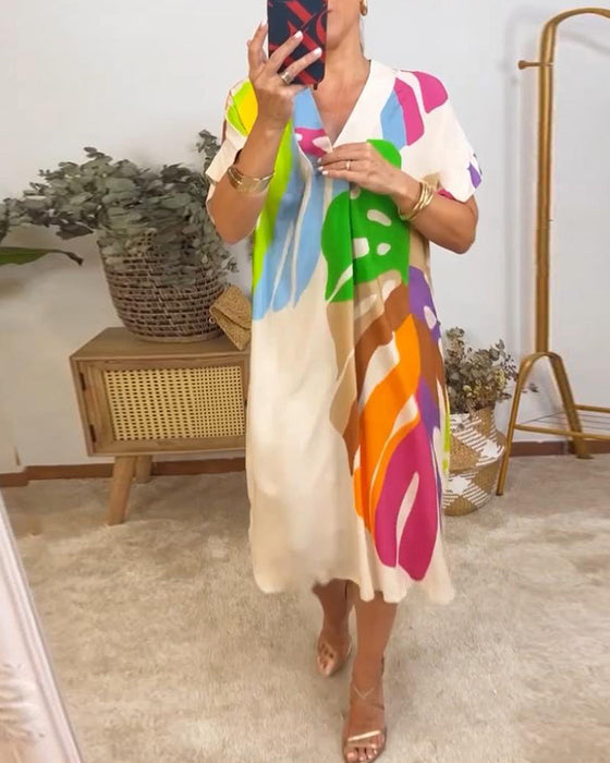 Sukienka w kolorowe liście