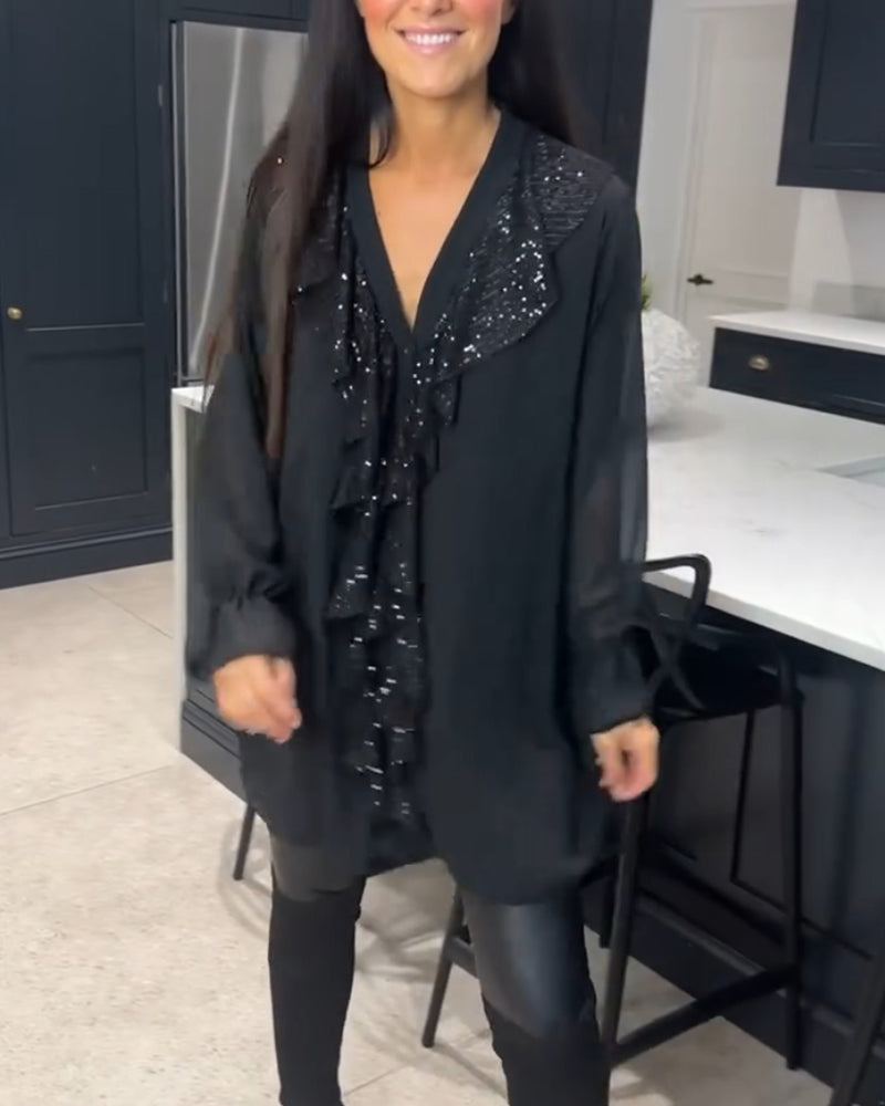 Bluzka z falbankami o eleganckim kroju