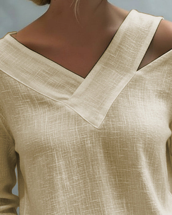 Top Stylowy Dekolt W Serek Off-The-Shoulder