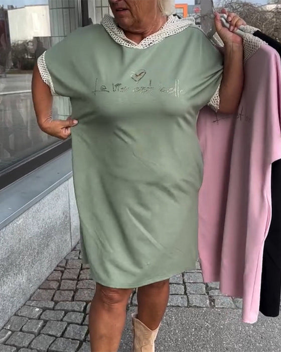 Sukienka Casual Luźna Z Kapturem