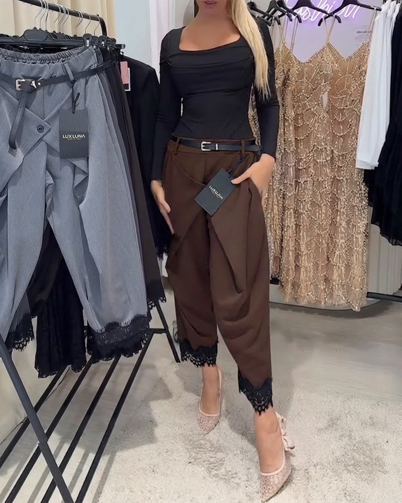 Spodnie Modna Koronka Szycie Harem