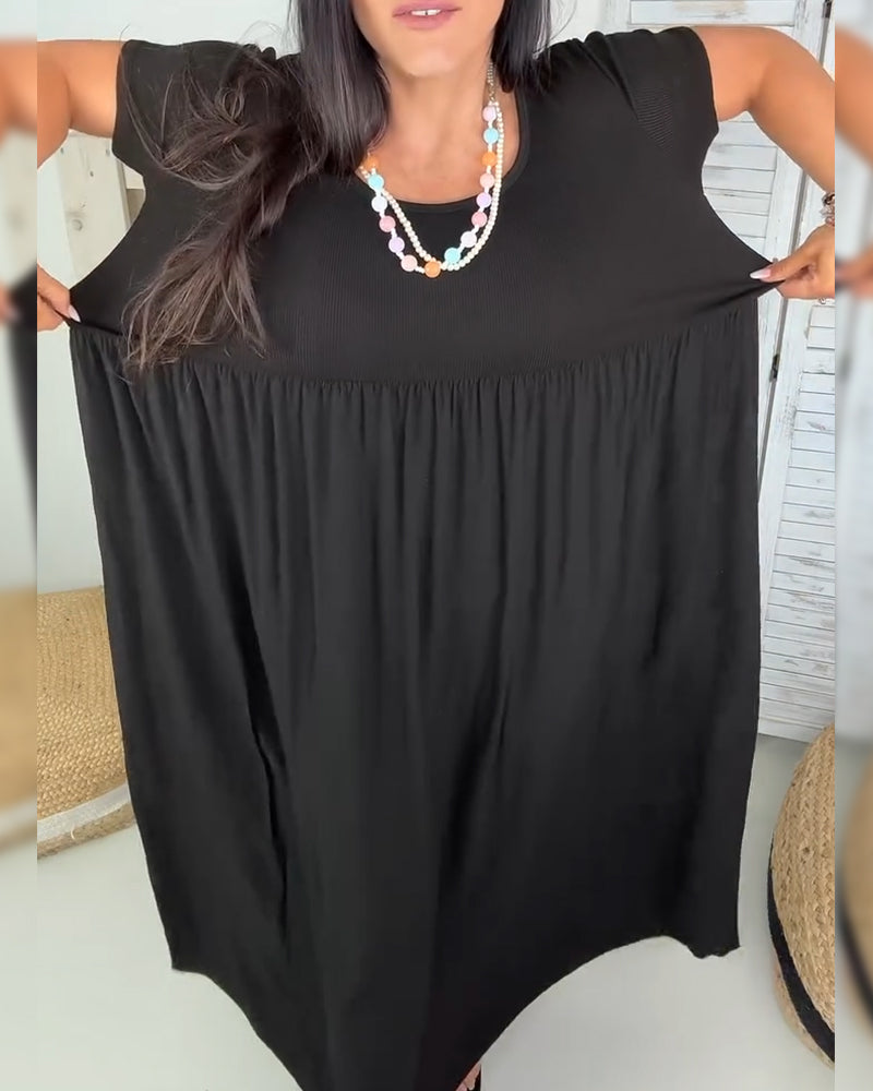 Sukienka Elegancka Gładki Kolor A-Linia