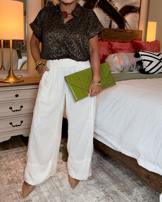 Bluzka casualowa z nadrukiem w panterkę