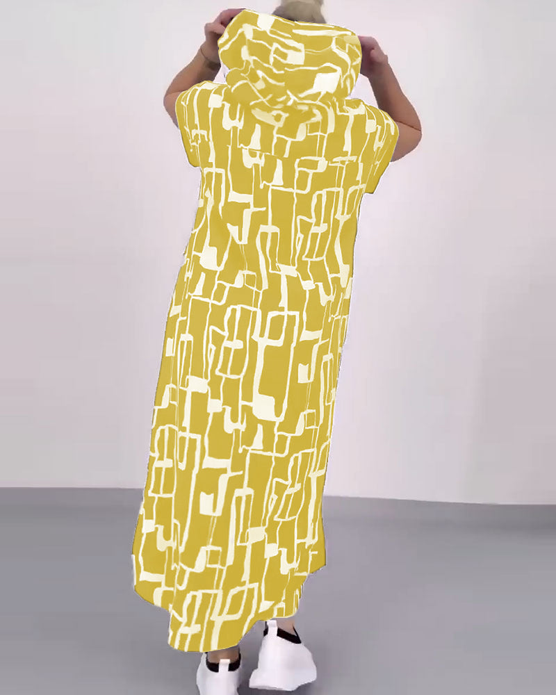 Sukienka Pół-zamek Luźna Kontrastowa