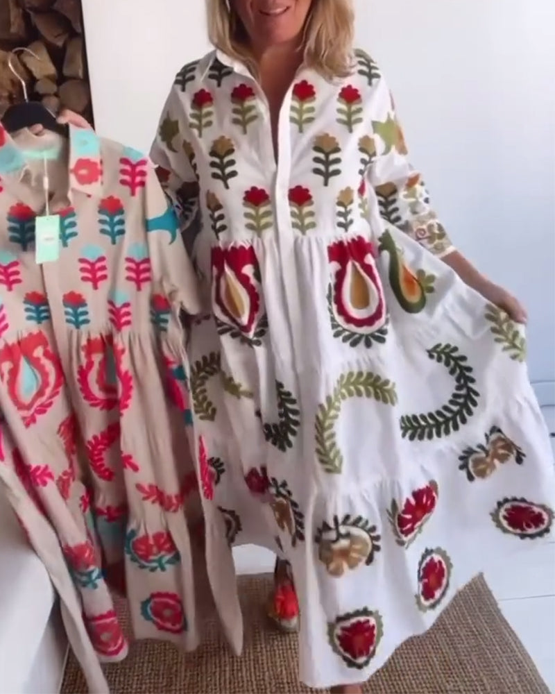 Sukienka Kwiatowy Graficzny Wzór