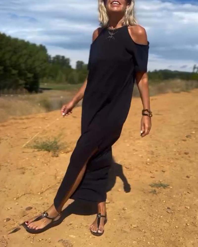 Sukienka Modna Casual Off-Shoulder Smukła