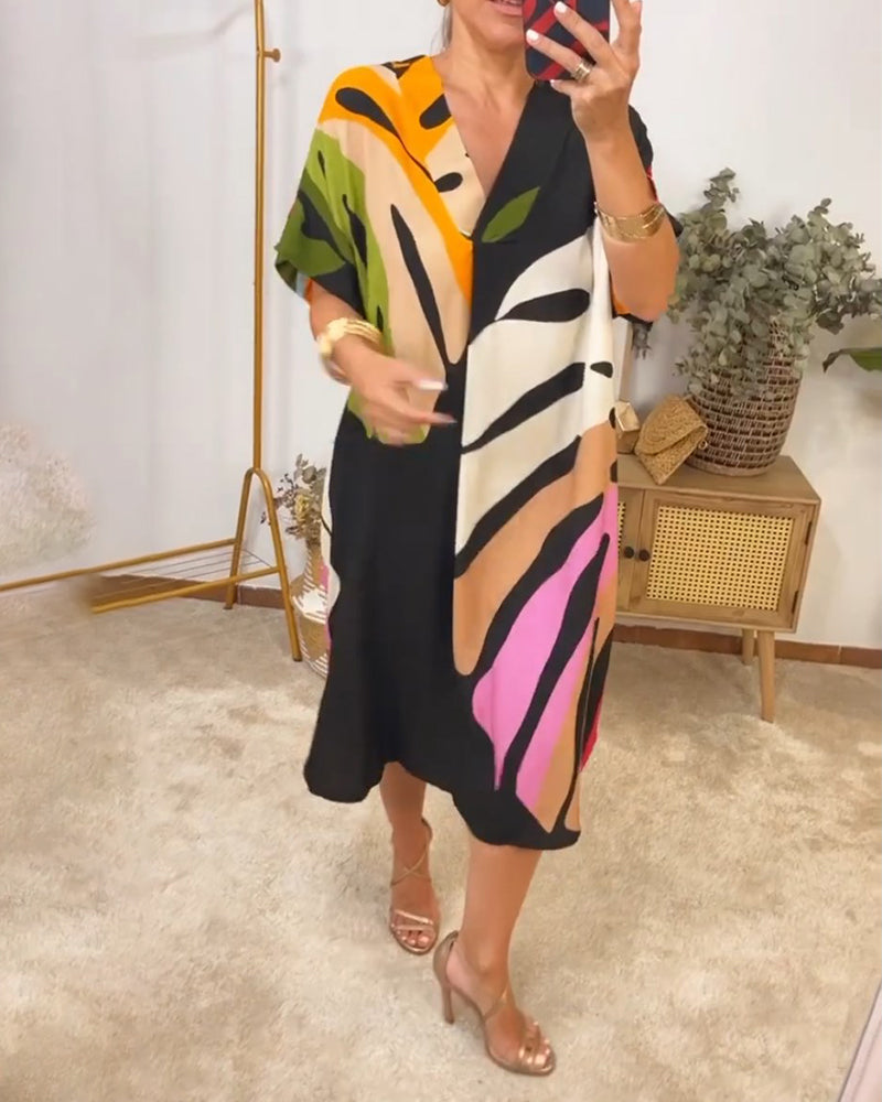 Sukienka w kolorowe liście