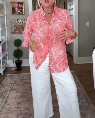 Bluzka Z Przyciskową I Teksturowaną Cechami