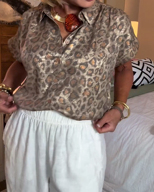 Bluzka casualowa z nadrukiem w panterkę