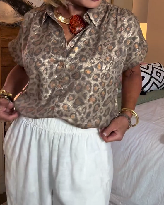 Bluzka casualowa z nadrukiem w panterkę