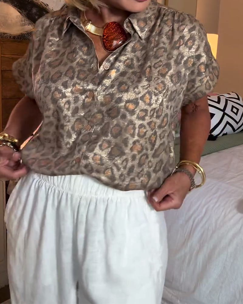 Bluzka casualowa z nadrukiem w panterkę