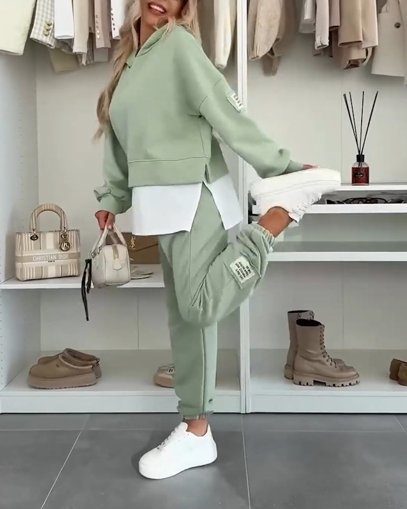 Zestaw Casual Bluza Z Kapturem I Spodnie