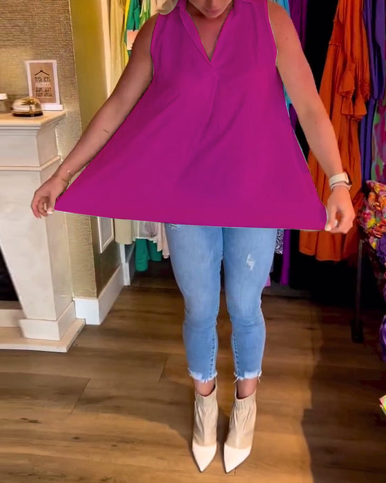 Bluzka bez rękawów z falbankami