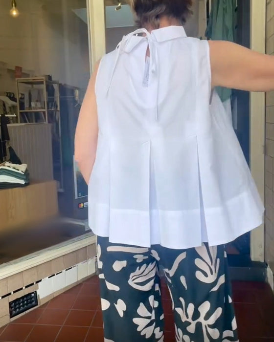 Bluzka Bez Rękawów Jednolita Prosta