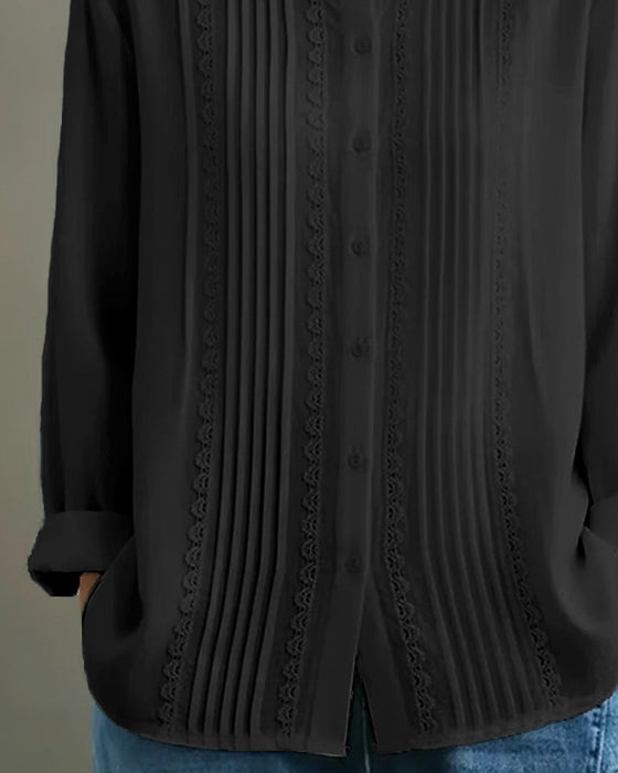 Koszula Lalkowy Kołnierzyk Jednokolorowy Długi Rękaw