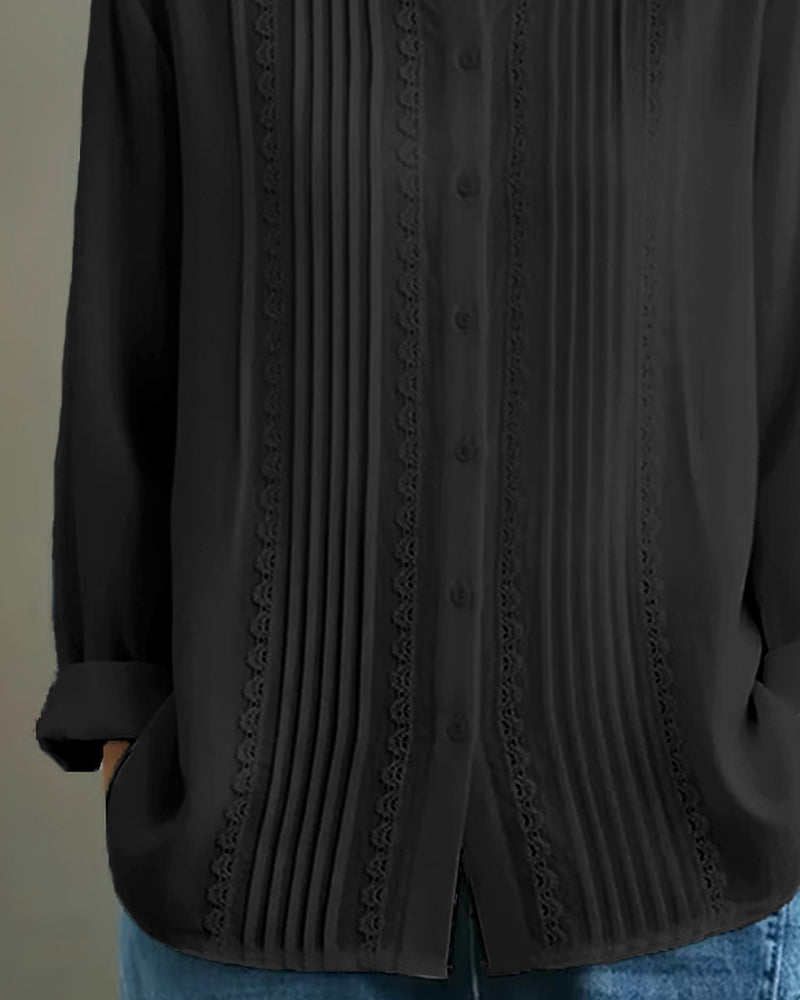 Koszula Lalkowy Kołnierzyk Jednokolorowy Długi Rękaw