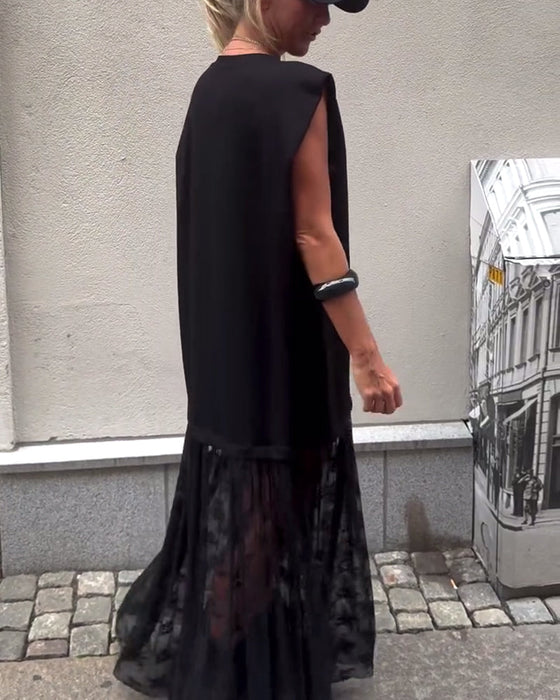 Bezrękawnik z Siateczki w Stylu Patchwork