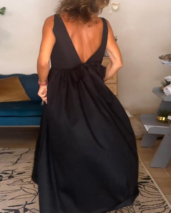 Suknia Bez Pleców Z Kokardką