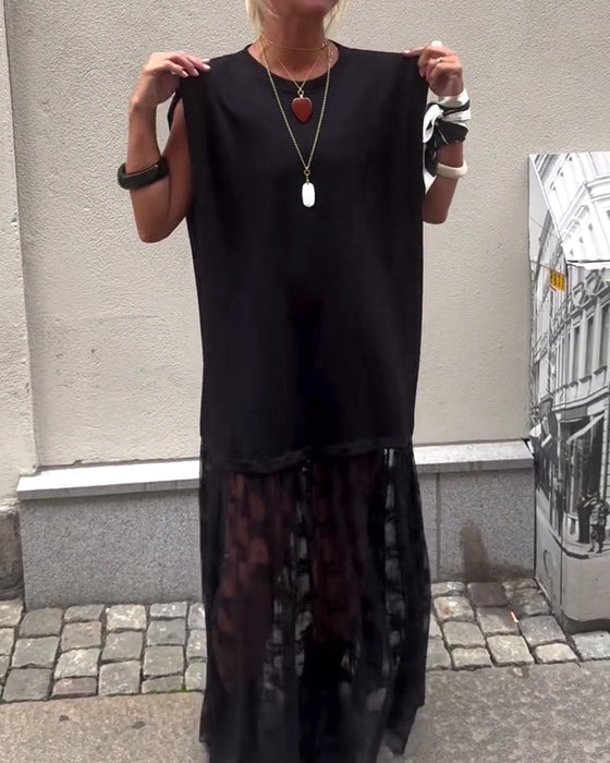 Bezrękawnik z Siateczki w Stylu Patchwork